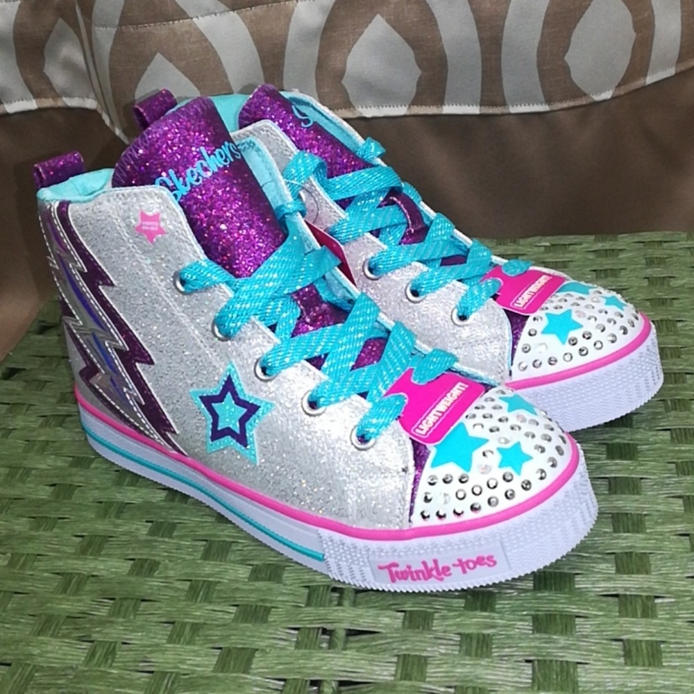 Skechers size 3 gliter twinkle toes high tops
